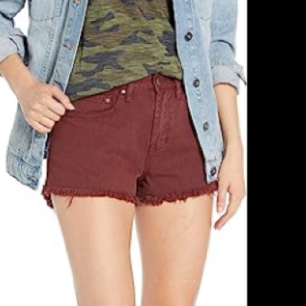 AMERICAN EAGLE Women Super Stretch Hi Rise Shortie Plum Denim Shorts | 4